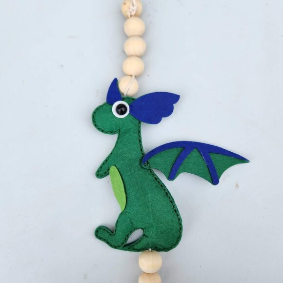 Handmade Dragons Dinosaurs Felt Garland Wall Decor Hangs Vertically Nursery Room - Picture 5 of 12